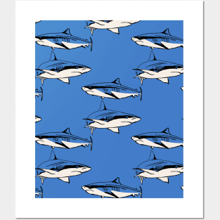 Shark Pattern Posters and Art